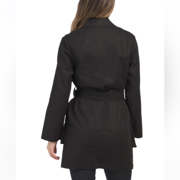 NEW ZARA Linen Blend Windbreaker linen/cotton blend black - Picture 7 of 7